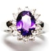 Amethyst &  white topaz  cocktail ring   -  s6       "Purple Desire "