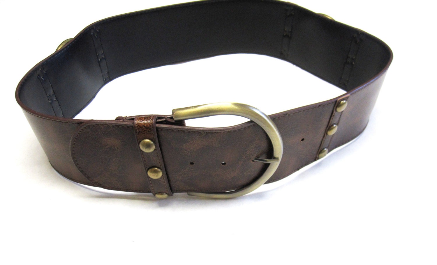 Wide Brown Brass Belt Large