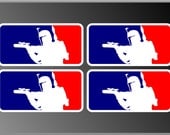4 Major League Boba Fett Star Wars Vinyl Decal Bumper Sticker 2"x4" Each