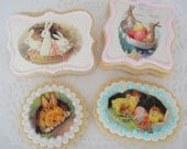 Vintage Easter Cookies - Iced Sugar Cookies - 1/2 Dozen