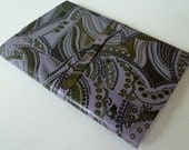 Leather Bound Notebook/Journal Amazing Psychedelic Lilac/Green Printed Leather.