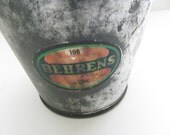 BEHRENS Bucket--Vintage Metal Pail--1920s Behrens Co. Bucket