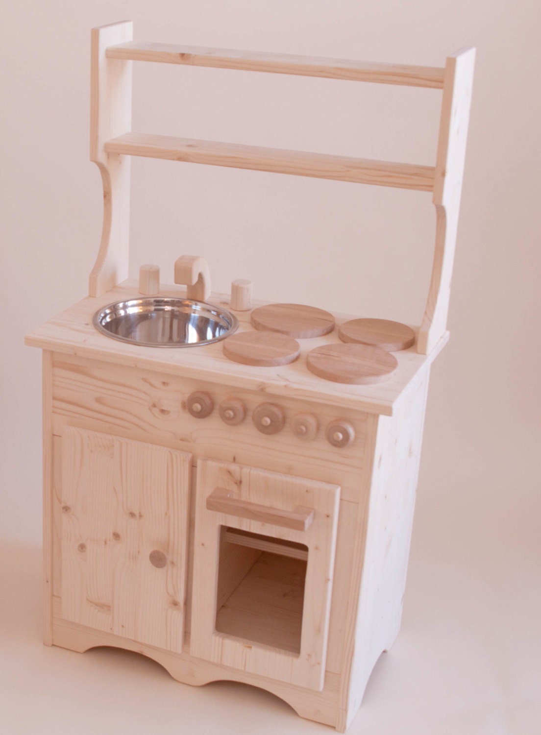 Wooden Play Kitchen, Children's Toy Play Set