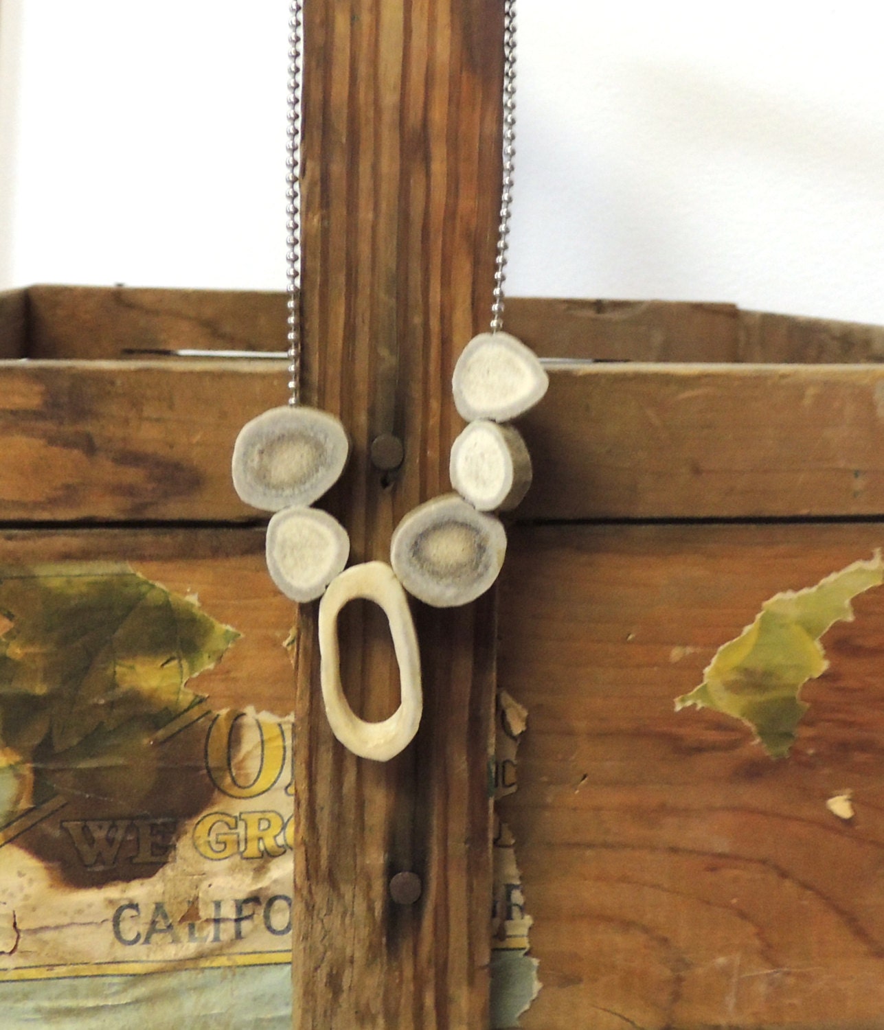 Handmade Organic Necklace, Deer Antler Pendant, Minimalist, Rustic Spring Jewelry, Naturally Shed Antler Necklace, Eco-Friendly