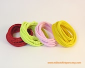 T Shirt Bracelet or Necklace - Spring Colors - Repurposed Fashion