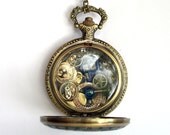 Doctor Who Pocket Watch Necklace "Traveling the Stars"