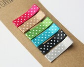 Mini Hair Clip set for Baby, Hair Clips, Polka Dot Satin Hair Clips, infant hair clip, toddler, teen, adult, Birthday Party Favors 2 SIZES