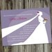Here comes the Bride Printable Bridal Shower Invitation in lavender, purple, grey, navy or your color theme