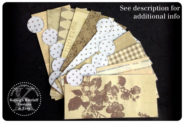 LAMINATED Cash Envelope System in Brownish (10 envelopes)