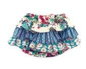 Diaper Cover, Baby Bloomer - Floressence, Aqua di Rose Jade
