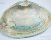 Seashell Ocean Art Beach NJ Aqua Turquoise Dreamy Blue Green Waves Shabby Cottage Chic decorative
