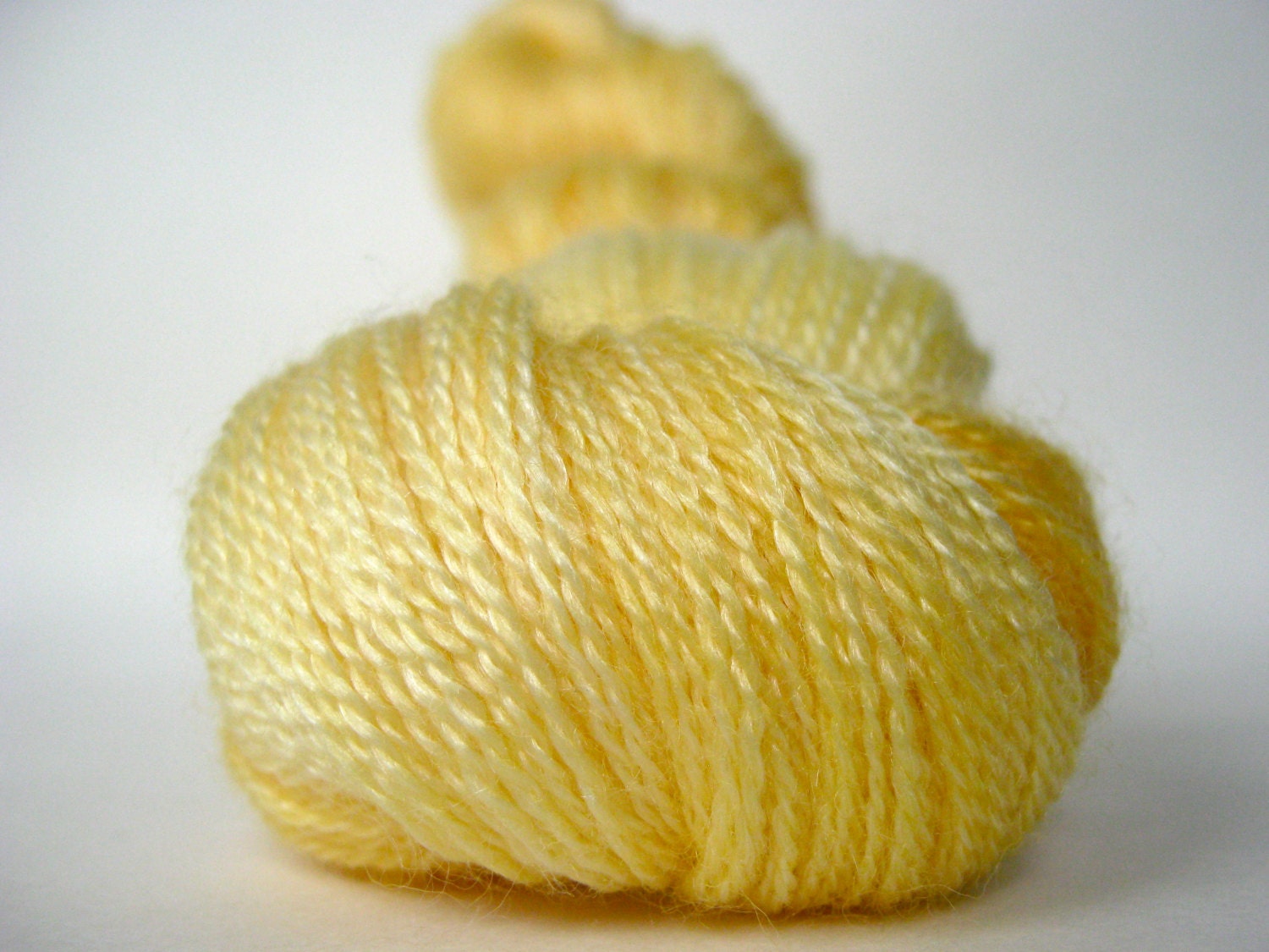 CITRINE Hand Dyed Yarn Merino and Tencel Lace Weight Yellow Orange - spinningmulefibers