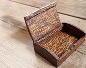 Business card multipurpose holder palm wood box