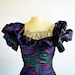 Vintage 80s Ruched Taffeta Cocktail Dress