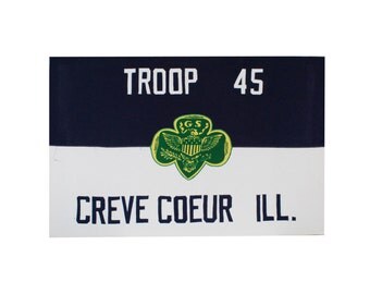 Vintage Girl Scout Flag / Linen Flag / Illinois Scout Troop Banner / 3' x 5'