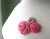 Art Deco Brooch : Pretty in Pink Fiber Rose Brooch - Inspired by 1920s Flapper Jewelry - Gift Idea
