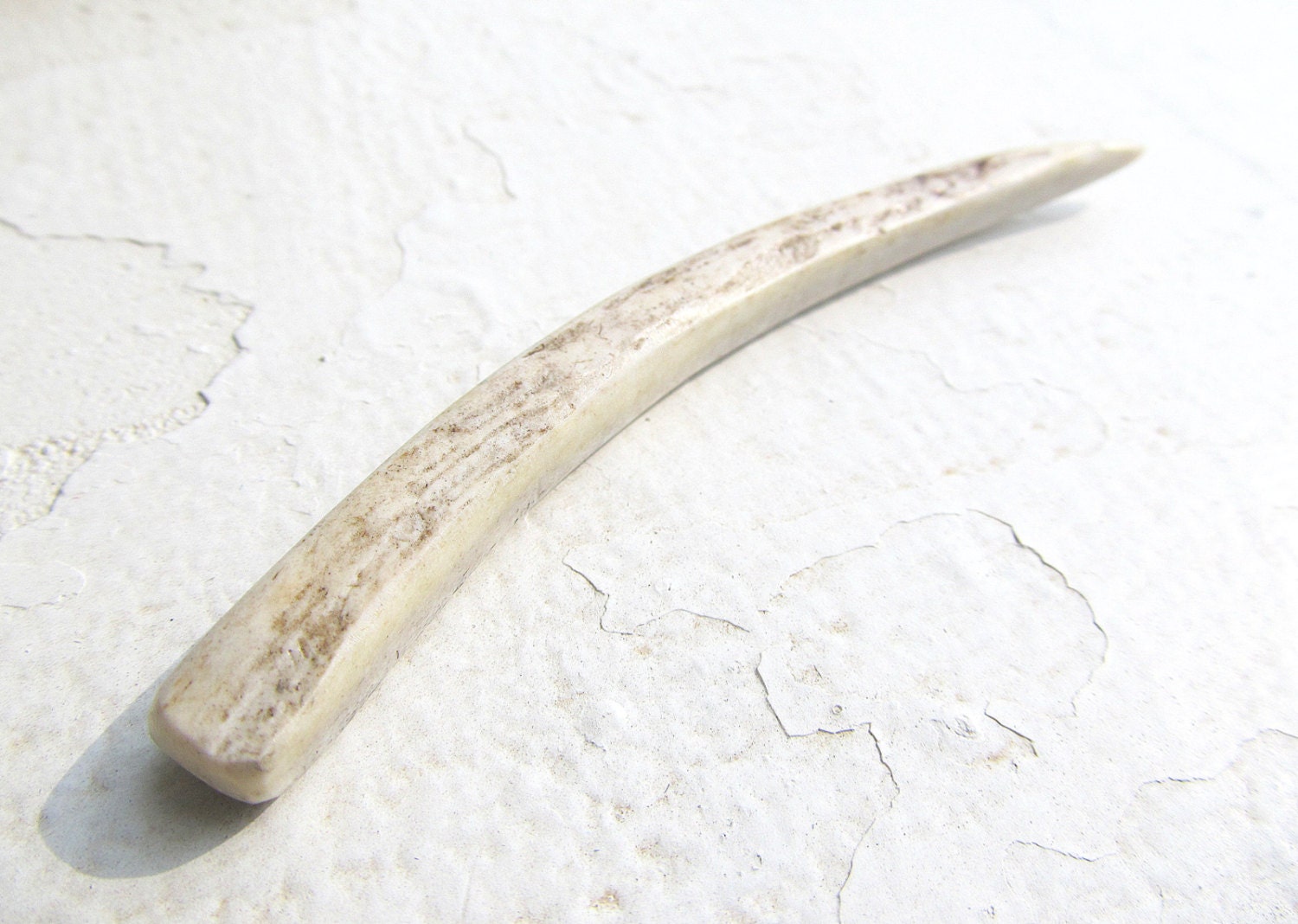 Shawl Pin Hair Stick Carved Deer Antler Bone Horn Organic Eco Friendly Accessory