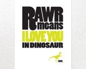 11x14 RAWR Print // Choose Your Dino