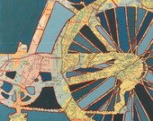 Bike New York City -vintage bicycle art