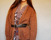 60's or 70's Grandpa Sweater Hippie Thunderbird Wrap Sweater Wool Medium Large