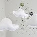 Floating Felt Clouds - Set of 3 White Felt Clouds with Pink Stitching