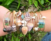 Gold Shell Bangle, Thick, Hammered, Bracelet, Hawaii Beach Jewelry, Surf,  Custom Made for You