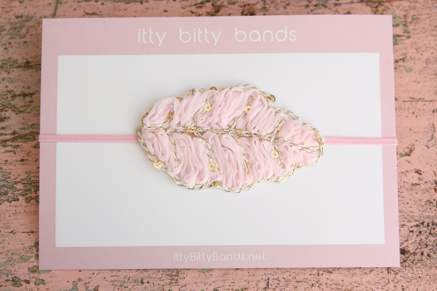 Baby Pink, Purple, Black, Ivory, Blue and Gold Chiffon Leaf Headband for Baby, Infant, Newborn, Toddler, Adult Stretch Hairband Bow