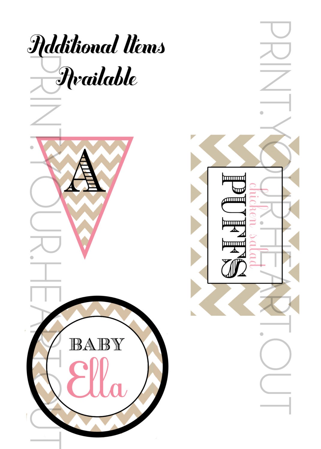 Baby Shower Invitation Printable Chevron Banner