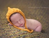 Newborn Photo Prop Bonnet hat- Knit Baby Hat- Winter Newborn Hat- Knit Newborn Hat- Many color choices