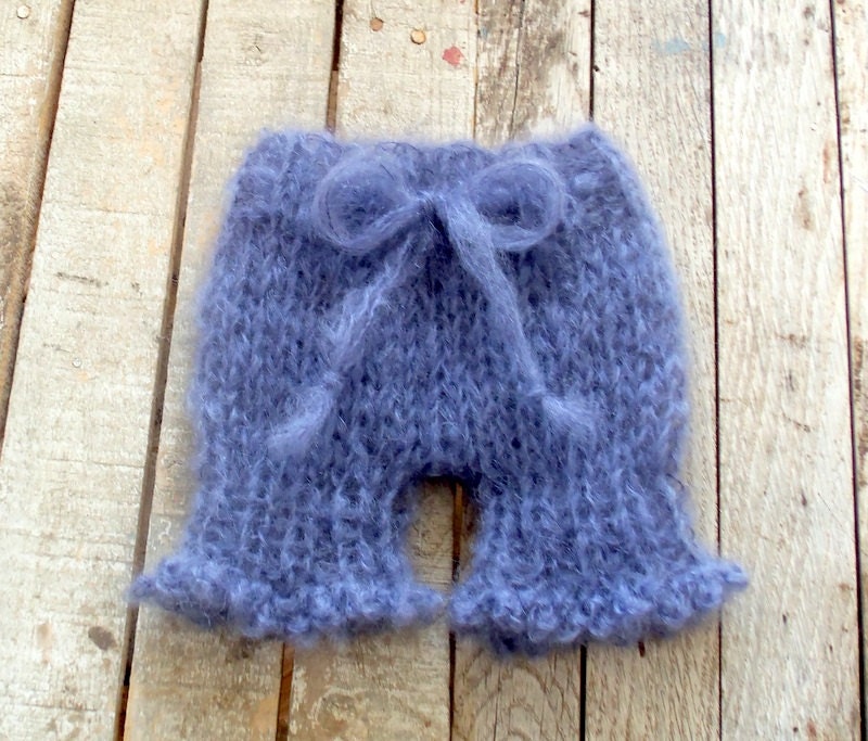 Newborn Mohair Handknit Short Pant - Newborn Photo Prop Pants - Short Pant Mohair - Available in 14 colors