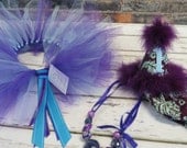 ADD A TUTU To The Royal Purple and Aqua Damask Birthday Set