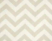 Decorative Designer Custom Valance Khaki and Natural Chevron Zig Zag 50 x 15 inches Fully Lined