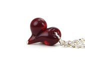 Romantic Red Valentine's Day Lampwork Heart Pendant