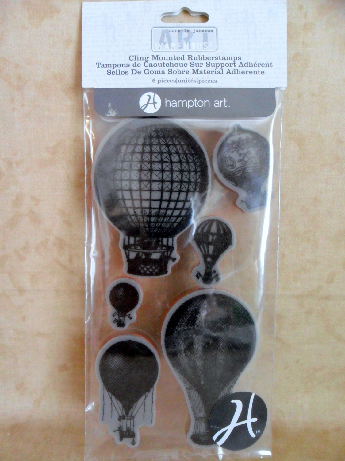 Hot Air Balloons Cling Rubber Stamps by Danelle Johnson, Art Warehouse, and Hampton Art-FREE SHIPPING