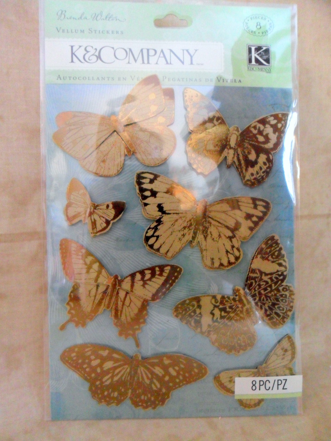 Brenda Walton Scribe Butterfly Vellum Stickers by K and Company-FREE SHIPPING