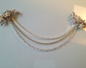 Melanie, Bohemian Headpiece, Rhinestone Swag Headpiece, Wedding Headpiece, Piece, Hair Clip, Rhinestone Beaded Headpice