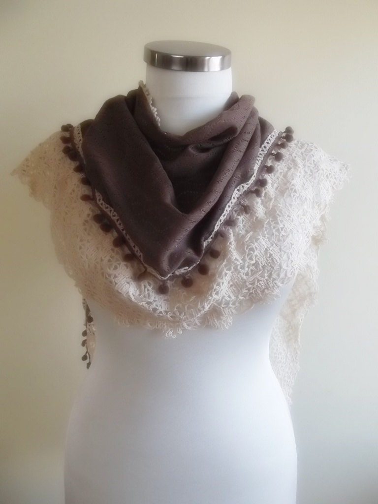 SALE triangle knitted shawl gift for her christmas valentines day gift bridal