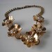 Vintage Coro Gold Pearl Book Chain Necklace Floral 1940s