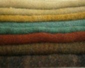 Hand Dyed Wool Fabric for Rug Hooking and Appliqué 8 Eighths Bundle Mixed