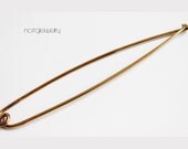 Big cool pin - Yellow metal modern pin - Unique handmade big brass pin - Custom made pin