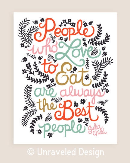 8x10-in Julia Child Quote Illustration.