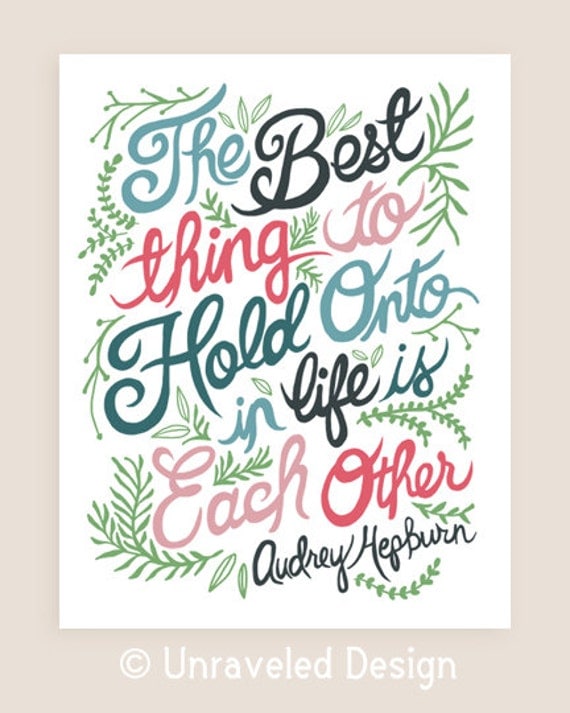 8x10-in Audrey Hepburn Quote Illustration Print.