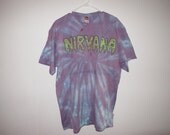 nirvana tie dye glow in the dark slime t shirt XL