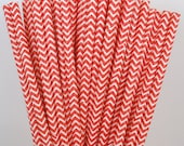 25 NEW "CHEVRON" Design Red & White Paper Straws DIY Flags Paper Drinking Straws Princess Cake Pop Sticks Party Paper Straws