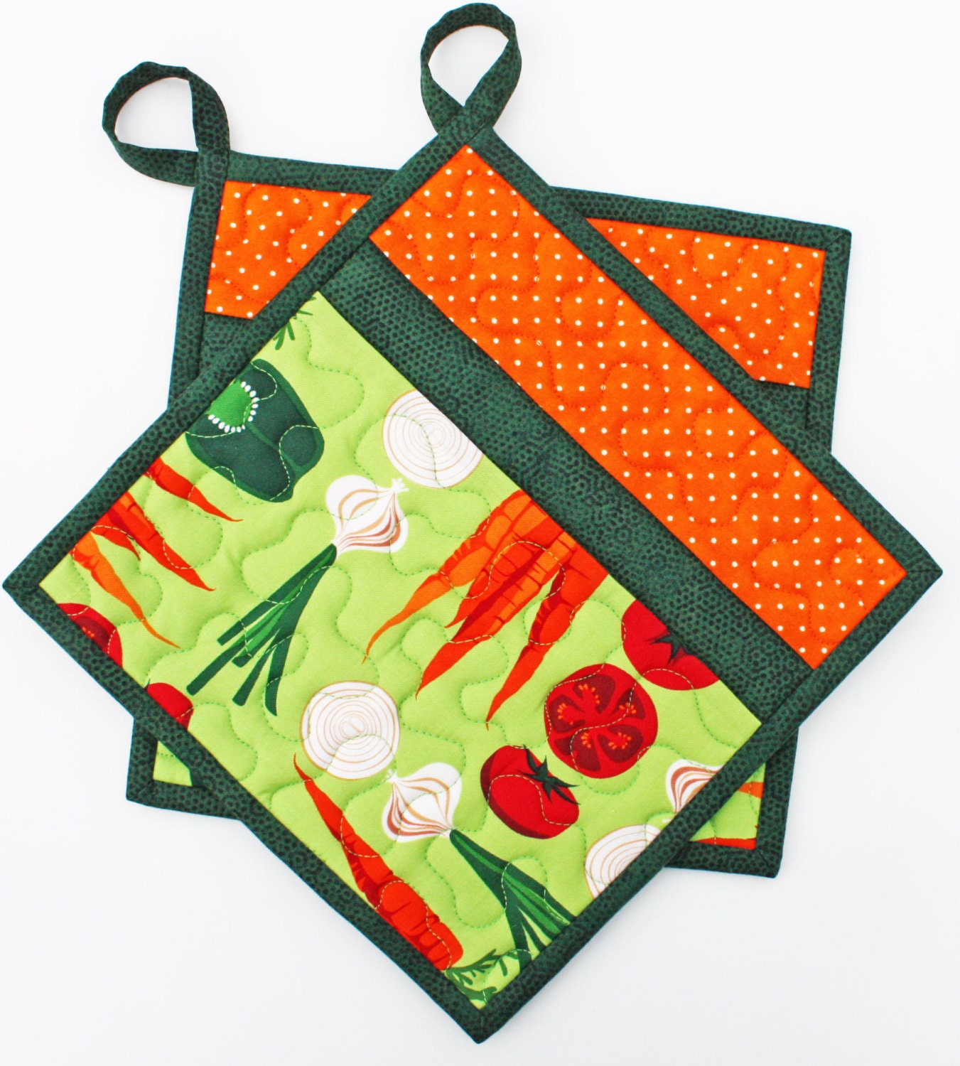 Garden Fresh - Handmade Quilted Potholders
