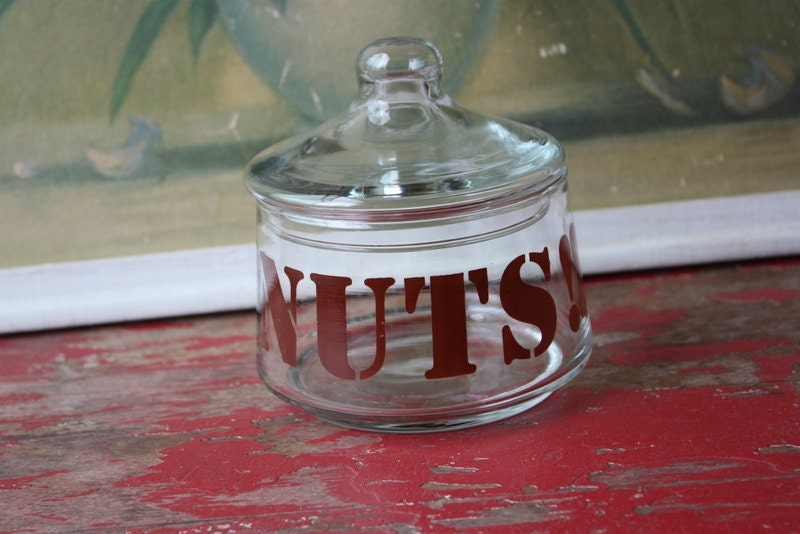 1980's "NUTS" Glass Jar Practical Or Gag Gift