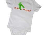 GIVE PEAS A CHANCE Bodysuits,Baby Shower,Vegetables,Food,Entree, Eat,Toddler,Tees,Infant,Preemie, Newborn,Children,Kids,Party Favor, Twins