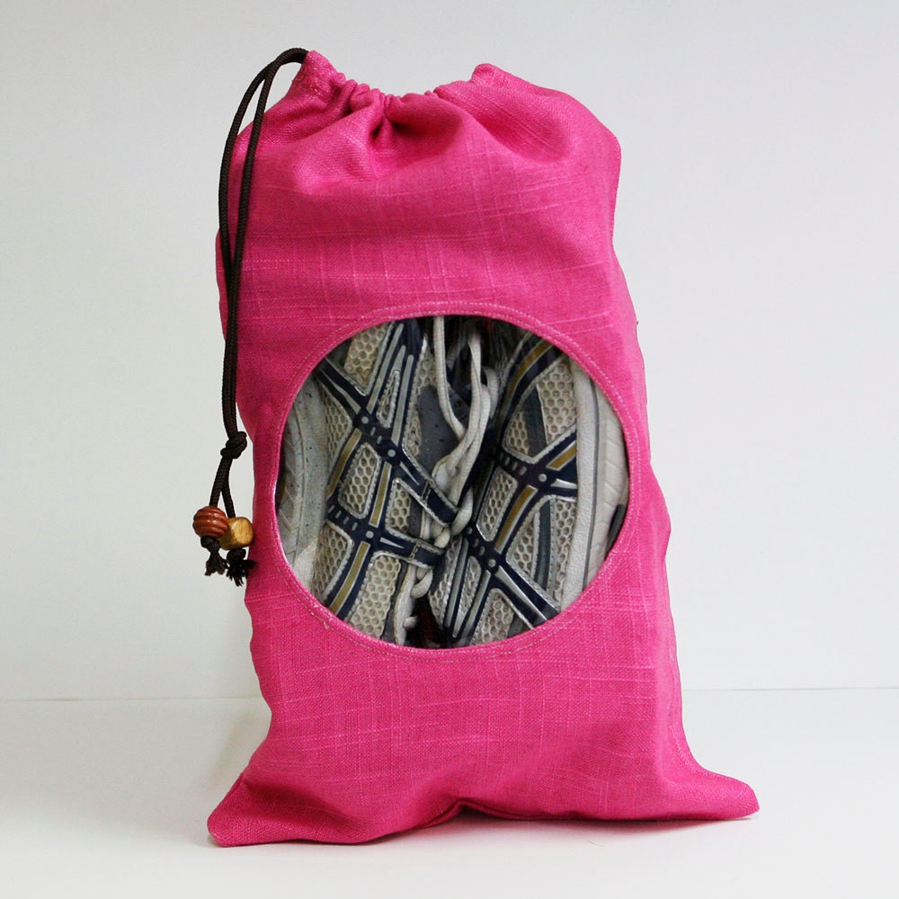 Dark Fuchsia travel shoe storage bag