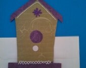 Purple and Green Cut out Bird House