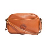 Vintage Dooney & Bourke All Weather Leather Equestrian Handbag British Tan Kilty Bag